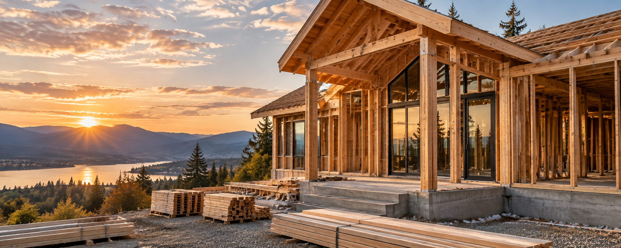 Custom home construction project in Oregon