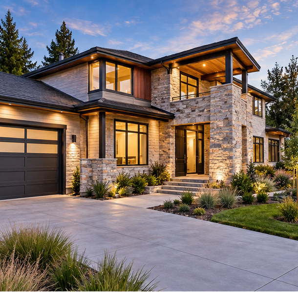 Luxury custom home with jumbo construction financing